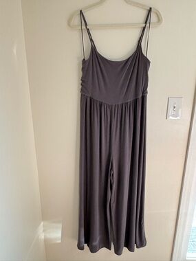 WILFRED ARITZIA Market Jumpsuit Drapey Jersey Wide-Leg  L comfy stretchy flowy